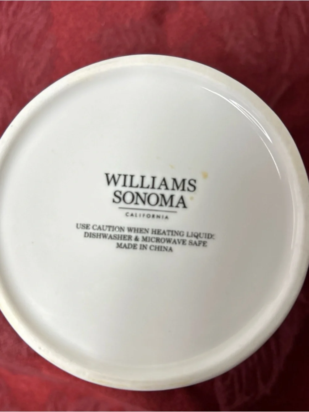 Williams Sonoma‎ White Ceramic Mug Cup with Black 'B' Accent